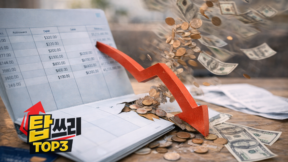 월급날인데 통장에 돈이 없는 이유 탑쓰리(TOP3)