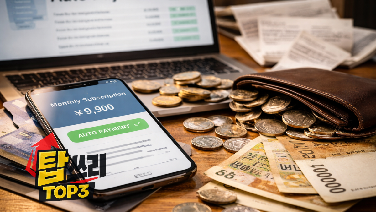 자동결제로 새는 돈 탑쓰리(TOP3)